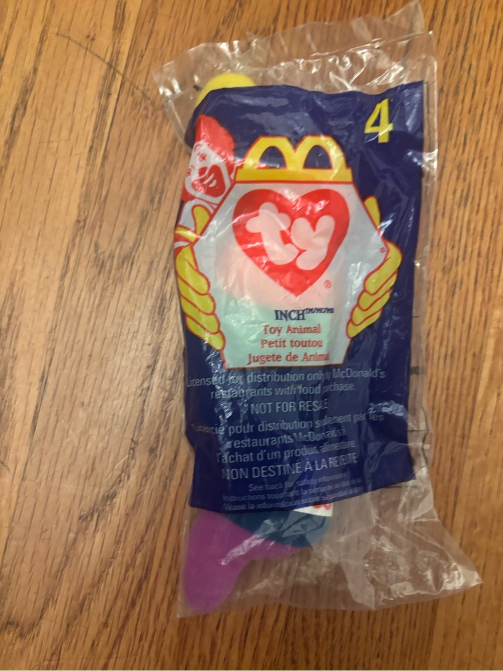 1998 McDonald's Ty Teenie Beanie Baby Happy Meal Toy INCH THE INCHWORM #4 - NEW